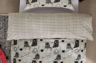 SINGLE Grey Monsters Duvet Cover and Pillowcase Set – Free C&C