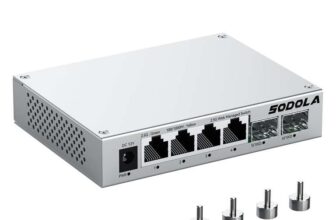 SODOLA 6 Port 2.5Gb Web Managed Switch, 4 x 2.5G Base-T Ports & 2 x 10G SFP – Sold by Sodola Networks / FBA