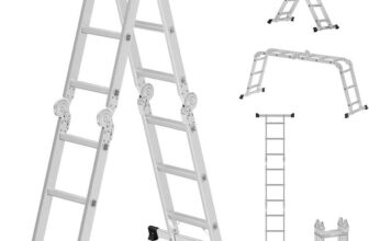 SONGMICS 3.5 m Ladder, Multi-Purpose Aluminium Ladder with 2 Metal Plates and 12 Steps Holds up to 150 kg, Silver GLT36M