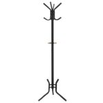SONGMICS Coat Rack Stand, Metal Hall Tree, Free Standing, 53.5 x 178 cm, 12 Hooks, for Clothes, Hats, Bags, Black RCR17B