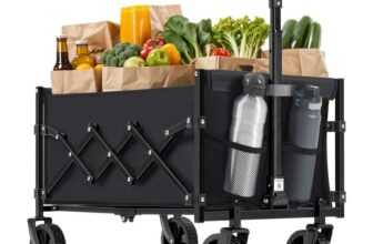 SONGMICS Festival Trolley on Wheels, 90 L Foldable Camping Cart – Sold & Shipped by SONGMICS HOME UK