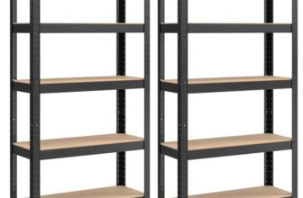 SONGMICS GLR030B22 Set of 2 Shelving Units with 5 Shelves, Steel