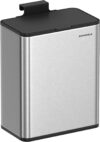 SONGMICS Hanging Kitchen Bin, 2.1-Gallon (8 L) Steel Trash Bin with Lid for Food Waste, Cabinet Door Hanging or Wall-Mounted with Hooks, for Under Sink, Bathrooms, Metallic Silver LTB810E08