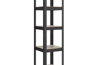 SONGMICS Shelving Unit, 37 x 37 x 150 cm, 400 kg Load Capacity (80 kg per Shelf), Industrial