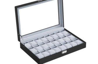 SONGMICS Watch Box, Lockable Watch Case, Watch Storage Box with 24 Slots, Glass Lid – Sold & Shipped by Songmics Home UK