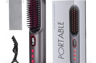 SOPPY Cordless USB Hair Straightener Brush, 25s Heat, 11 Temps