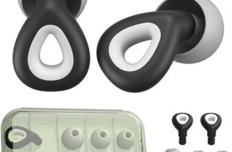 SSKHE Sleep Noise Cancelling Ear Plugs 38db, Reusable Soft Silicone Ear Inserts, Hearing Protection Ear Buds with 3 Sizes Ear Tips Suitable for Studying, Sleeping, Snoring, Travel, Work