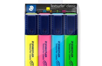 STAEDTLER 364 WP4 Textsurfer Classic Highlighter – Assorted Colours (Pack of 4)