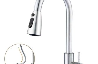 SURFOU Kitchen Tap Mixer with Pull-Out Spray 3 Water Modes, 360 Swivel Spout