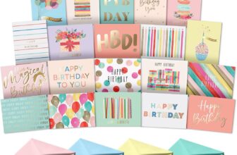 SWEETZER & ORANGE Happy Birthday Cards with Envelopes & Assortment Box. Variety Set of 20 Assorted Birthday Cards with Envelopes, Perfect Bulk Pack for Celebrations, Special Occasions, Friends
