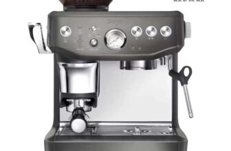 Sage The Barista Express Impress Bean to Cup Coffee Machine in Black Stainless Steel, SES876BST4GUK1