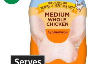Sainsburys 1.6kg British Fresh Medium Whole Chicken (Nectar)