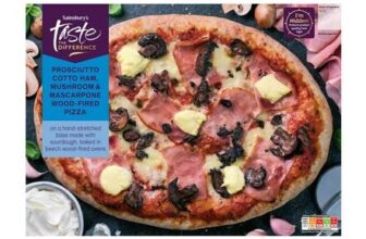 Sainsburys Prosciutto Mushroom & Mascarpone Pizza, Taste the Difference 480g