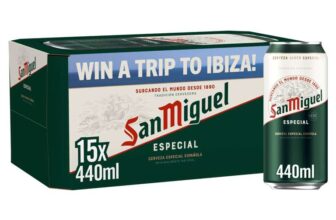 San Miguel Premium Lager Beer 15 x 440ml – ABV 5% – Nectar Price