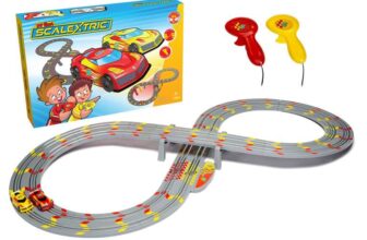 Scalextric G1150M My First Scalextric Racing Track Sets for Kids Ages 3 – Mains Powered Micro Race Set