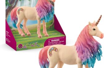 Schleich Bayala – Marshmallow Unicorn Mare Figurine – Pink and Blue Unicorn Toy for Girls and Boys – Fantasy Horse Figurine for Kids Ages 5 70723