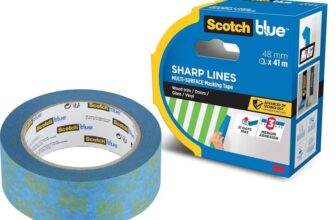 ScotchBlue Sharp Lines Advanced Masking Tape, 48 mm x 41 m – Adhesive Blue Painters Tape For Super-Sharp Paint Lines