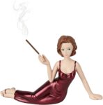 Sculptural Aromatherapy Statue Incense, Handcrafted Resin Aroma Statue Elegant Lady Incense Holder for Yoga Room Living Room Bedroom Home Decoration Women Statue Incense Stick Holder (Purple)
