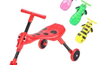 Scuttlebug 3-Wheel Foldable Ride-On Tricycle for 1-3 Year Old Boys and Girls, Beetle Trike, Antennae Handlebar
