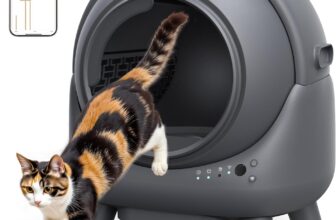 Self Cleaning Cat Litter Tray, FEELNEEDY Odor Control Cat Litter Box, APP Real-Time Monitor, 65L Automatic LitterBox for Multi-cats, Safety Sensors, with 1 Roll Trash Bag