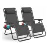 Set of 2 Heavy Duty Zero Gravity Chairs Garden Recliners