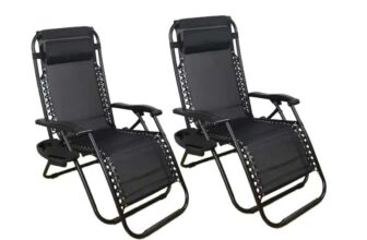 Set of 2 Padded Zero Gravity Recliner Chairs with Cup Holders – Sold and sent by Saanvi(portchester)LTD