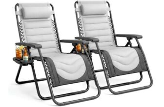 Set of 2 XXL Premium Heavy Duty Padded Zero Gravity Chairs