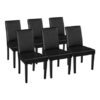 Set of 6 Faux Leather High Back Padded Chairs