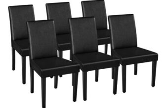 Set of 6 Faux Leather High Back Padded Chairs