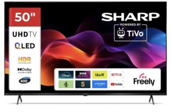 Sharp 50 inch 4K Ultra HD TiVo Freely QLED Frameless 50 Smart TV – Black – Opened Box – w/code sold by Cheapest Electrical (UK Mainland)