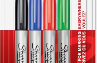 Sharpie Permanent Markers Fine Point for Bold Details Black, Blue, Red and Green Ink Colours 4 Marker Pens