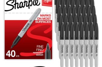 Sharpie Permanent Markers Fine Point for Bold Details Black Ink 40 Marker Pens