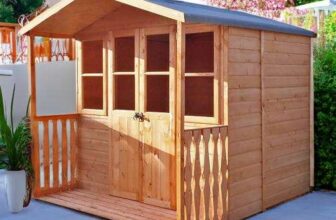Shire Houghton Double Door Apex Dip Treated Summerhouse with Veranda – 7 x 7ft