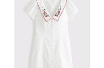 Short-Sleeve Collared Mini Dress