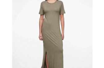 Short Sleeve Maxi Dress sizes XS & S Deep Lichen Green by Pieces
