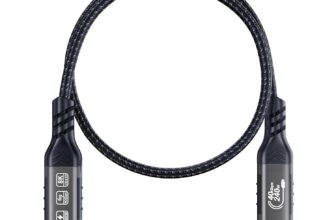 Short USB C Thunderbolt 4 Cable 1.65ft, USB4 Braided Cables 40Gbps, 8K 60Hz PD 240W Compatible with Thunderbolt 4/3, USB4/3, Type C, for Mac MacBook Pro, SSD eGPU, 0.5 Meter