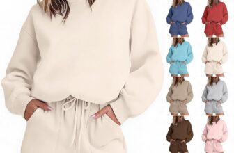 Shorts and Hoodie Set Women Sweatshirts&Shorts Tracksuit Womens Full Set Plain Ladies Co Ords Outfits UK 2 Piece Casual Sports Jogging Athletic Activewear Loose Gym Workout Yoga Clothes Lounge Wear