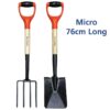 Shovel & Garden Fork Set Micro 76cm Long For Digging Soil Hardened Fork Heads Blades Wooden Shaft – Sold by VORX / FBA