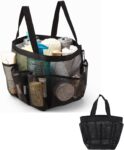 Shower Bag, Portable Mesh Shower Bag, Foldable Quick Dry Beach Bag Mesh, With 8 Pockets For, Suitable For Gyms, Travel, Shower, Swimming, Beaches, And Summer Camps, Etc(Black)
