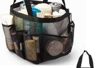 Shower Bag, Portable Mesh Shower Bag, Foldable Quick Dry Beach Bag Mesh, With 8 Pockets For, Suitable For Gyms, Travel, Shower, Swimming, Beaches, And Summer Camps, Etc(Black)