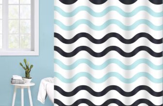 Shower Curtain, Premium PEVA Blue Waves Shower Curtains Mould Proof Resistant Waterproof Shower Curtain for Wet Rooms, Shower, Bath,180x180cm