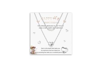 Silver 40th Birthday Layered Baroque Pearl Necklace with Cards