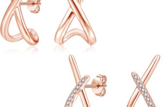 Silver Earrings for Women, 2 Pairs 925 Sterling Silver X-Form Stud Earrings Set with 5A Zircon, Dainty CZ X Wrap Earrings Trendy Cartilage Sleeper Huggie Studs Earrings Jewelry Gift for Her