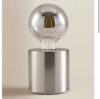Silver-Tone Metal Bulb Battery Table Lamp – Free C&C
