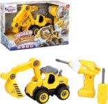 SilverLit Tooko Build My First Digger Construction Set Build and Drive RC Car Toy with 28 Parts Powered Screwdriver and Remote Control STEM Learning Remote Control Car Toy for Toddlers Ages 3