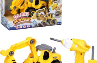 SilverLit Tooko Build My First Digger Construction Set Build and Drive RC Car Toy with 28 Parts Powered Screwdriver and Remote Control STEM Learning Remote Control Car Toy for Toddlers Ages 3