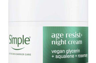 Simple Age Resist Night Facial Moisturiser Cream with Squalane Rosemary to Help Fight Premature Ageing, 50 ml