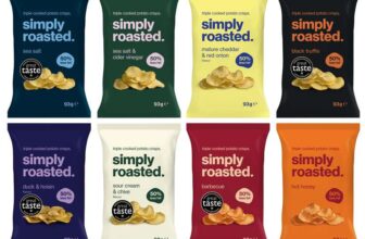 Simply Roasted – Ultimate Mixed 12 x 93g Sharer Bags Full Flavour Experience 50% Less Fat Under 99 Calories Per Serve