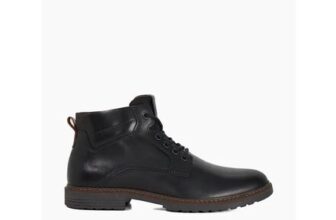 Simpson – Black Leather Lace-up Ankle Boots