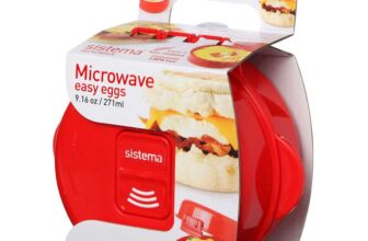 Sistema Easy Eggs Microwave Egg Cooker 270 ml Egg Poacher with Steam Release Vent BPA-Free Red 1 Count